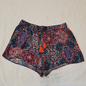 GAP High Waist Multicolor Floral Elastic Waist Shorts Size Medium